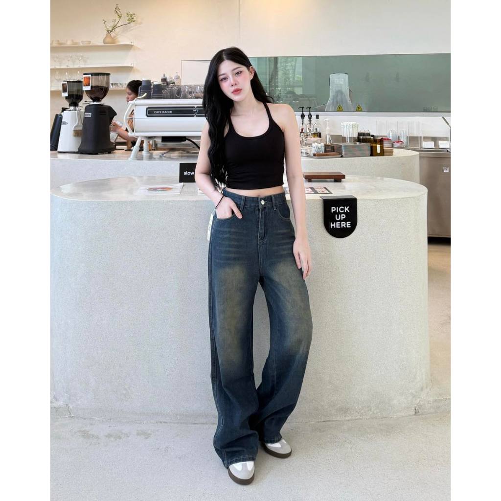 🍒รอจัดส่ง 3-5 วัน 🍒กางเกงยีนส์กระบอกใหญ่ รุ่น “BERLIN JEANS” S14#