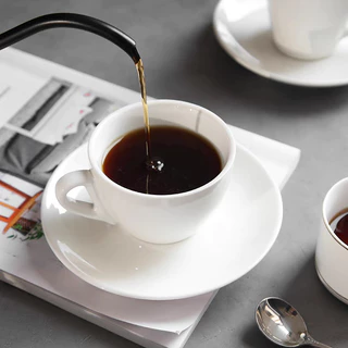 ชุดแก้วกาแฟ เซรามิกสีขาว ทนความร้อนได้สูง
