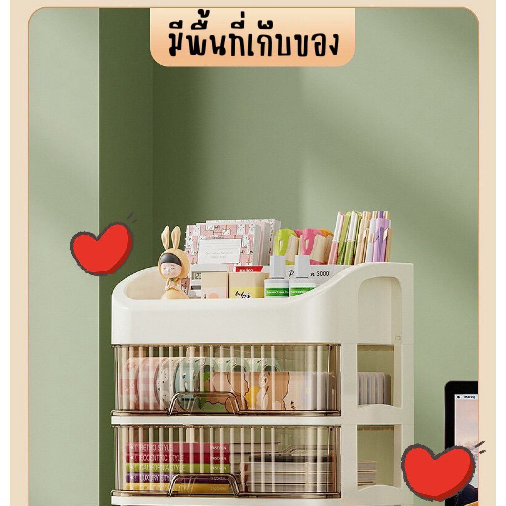 ชั้นวางเครื่องสำอาง สุดเรียบหรู กล่องเก็บเครื่องสำอาง เป็นพลาสติก อุปกรณ์แต่งหน้า HI1