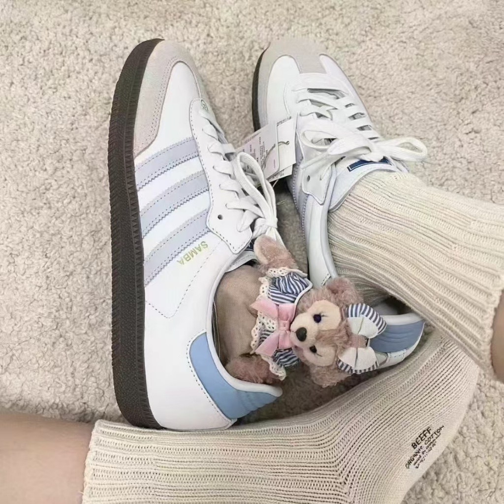 （รับประกันของแท้ 100%）adidas originals Samba OG ID2055 น้ำเงินขาว