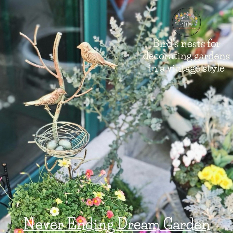 Bird's nests for decorating gardens in a vintage style รังนกแต่งสวนสไตล์วินเทจ