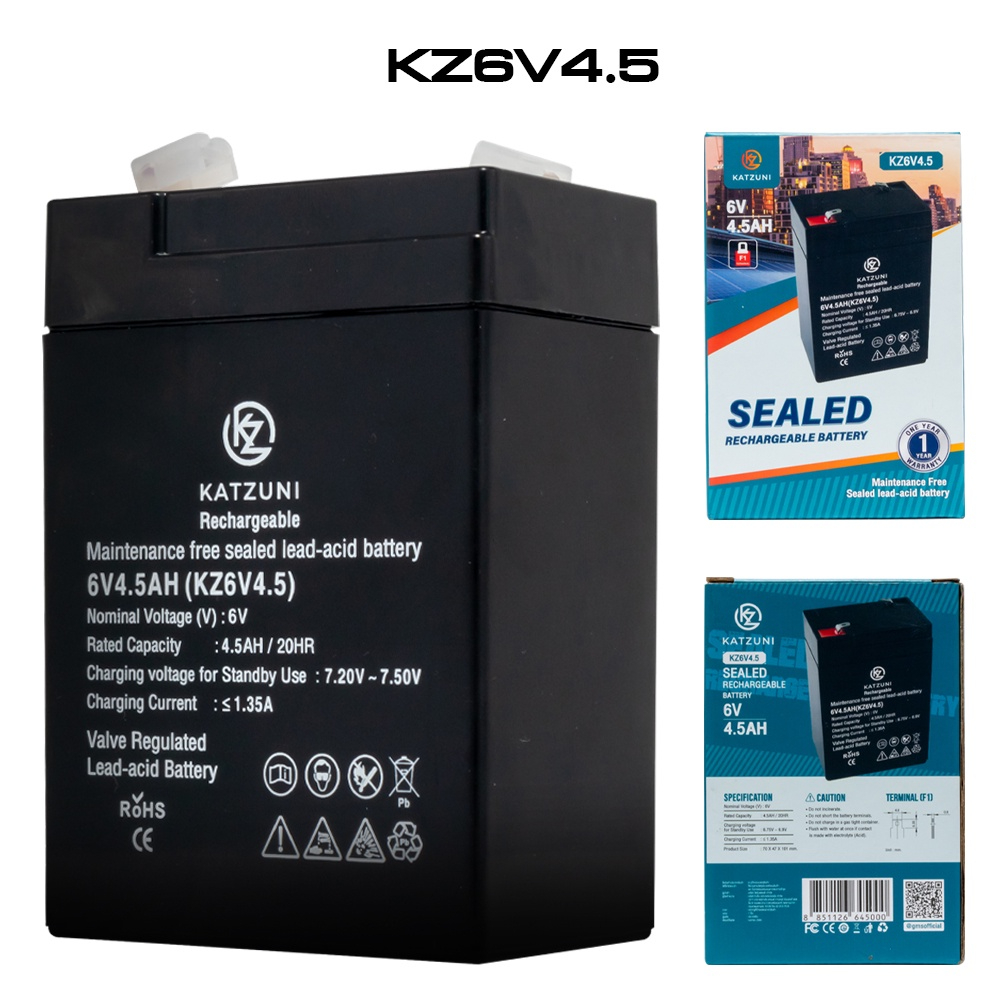KATZUNI Battery Rechargeable 6V4.5A/ 12V5.5A/ 12V7.8A/ 12V9A/แบตUPS/แบตไฟสำรอง/ประกัน1ปี