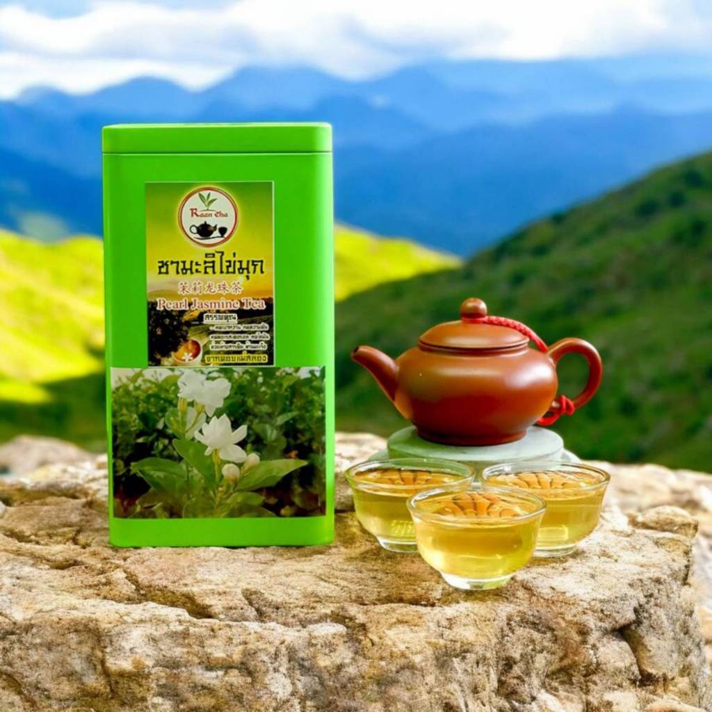 ชามะลิไข่มุก ชาคุณภาพ น้ำหนัก 450g 茉莉龙珠茶 Pearl Jasmine Tea