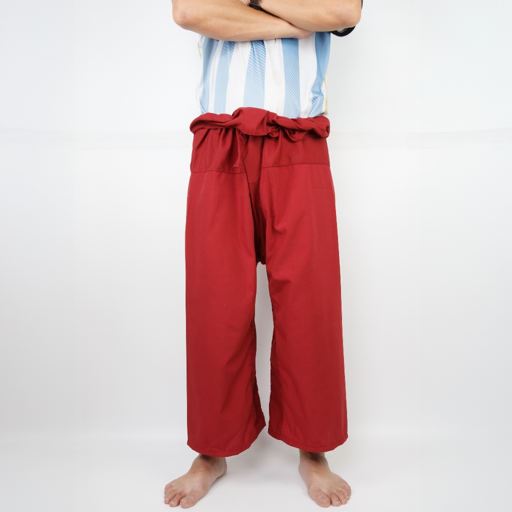 กางเกงขาก๊วยผ้าฝ้ายผ้าโทเร สไตล์แบบผูกเอว ใส่เย็นสบาย ของดีร้อยปียังฮิต