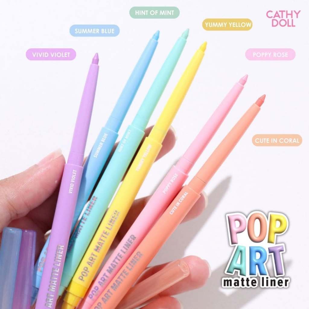 ถูก/แท้/มีไลฟ์ อายไลน์เนอร์ Cathy Doll Pop Art Matte Liner ไลเนอร์ ดินสอสีไลเนอร์ เนื้อแมท เขียนลื่น สีชัด ติดทน กันน้ำ