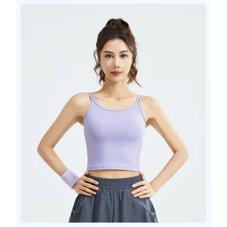 ArayaLady เสื้อบราโยคะ สายเดี่ยวฟิตเนส มีฟองน้ำ เสื้อสายเดี่ยวออกกำลังกาย แฟชั่นกีฬา AB-JYTB022