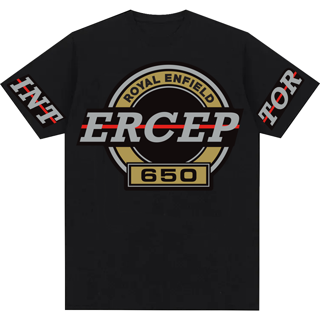 Royal Enfield - Interceptor 650 Royal Enfield Interceptor 650 เสื้อยืดลําลองสําหรับผู้ชายผู้หญิงแขนส