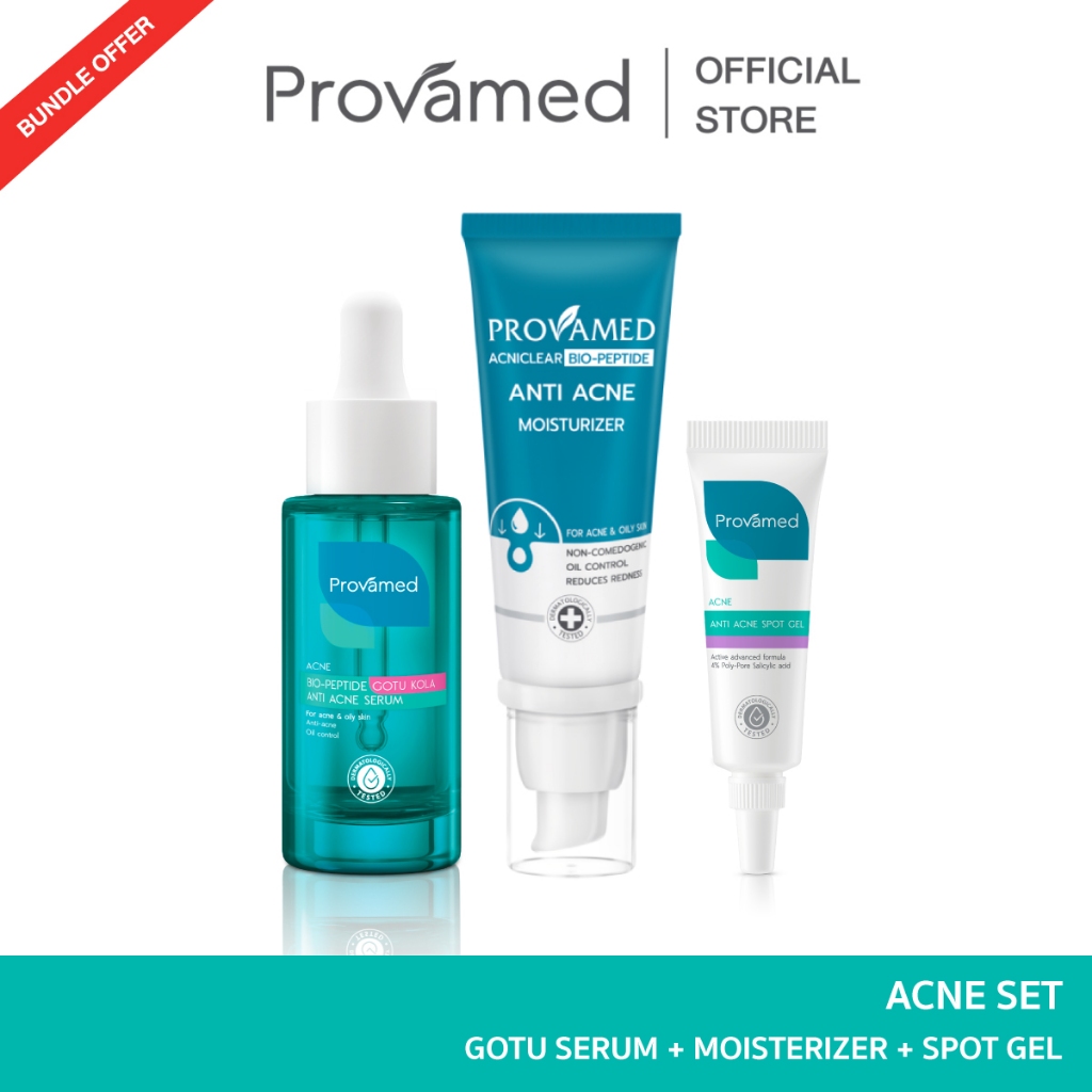 Acne Set - Provamed Bio acne - moist 40ml. , Gotu serum 30ml. , Anti Acne Spot gel 10g.