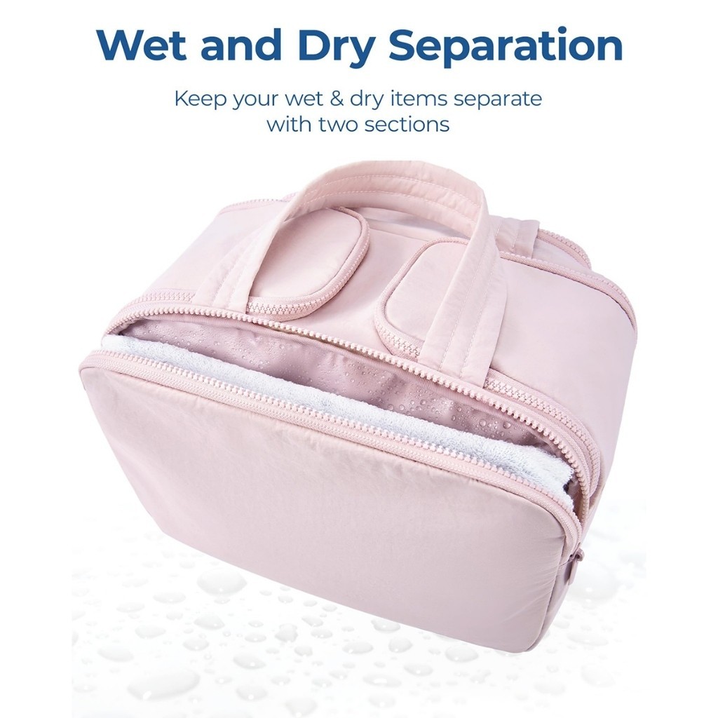 BAGSMART กระเป๋าเครื่องสำอาง 4 ทางเปิด - ออกแบบเปิดหาของง่าย กันน้ำ พกพาเดินทาง