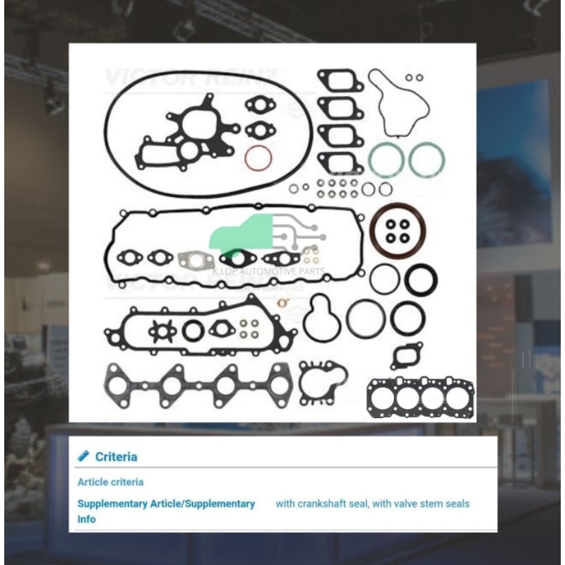 01 52585 01 ประเก็นชุดใหญ่ (Victor Reinz เยอรมัน) Toyota Prado KZJ71W KZJ78W 1KZ-T, 04111-67021