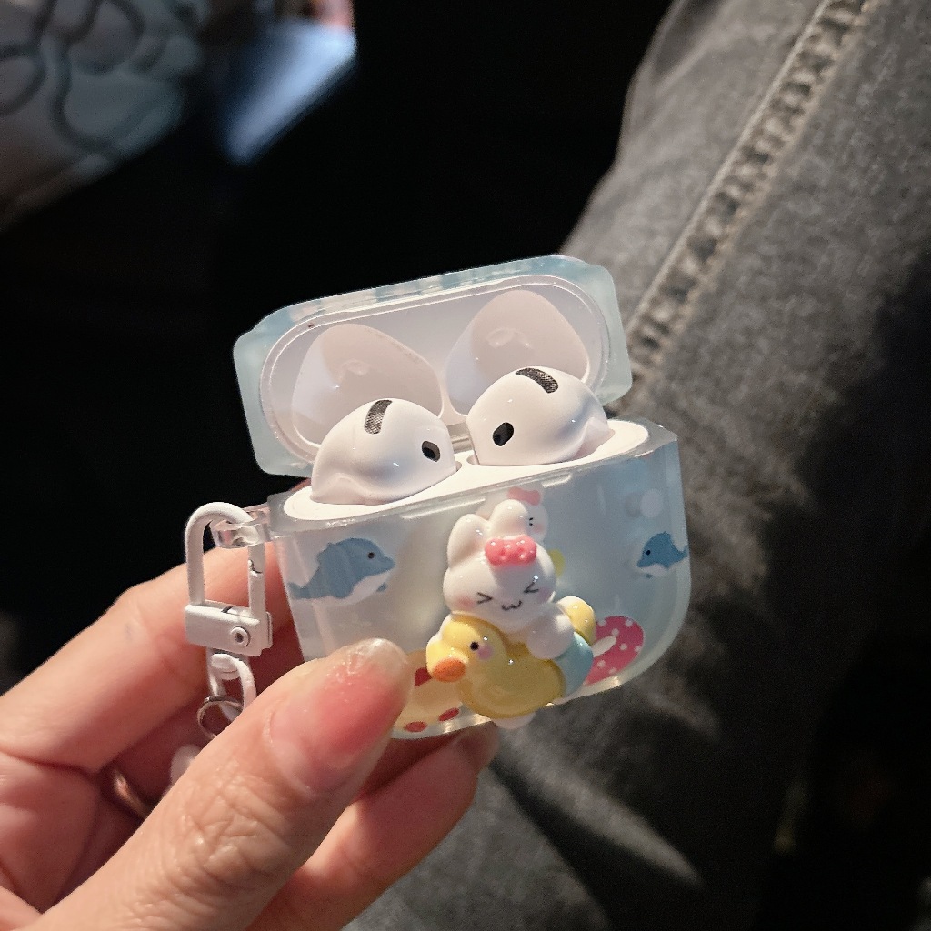 เป็ดกระต่าย เคสหูฟัง 1/2/gen2 เคสใสการ์ตูนนูน Airpods เคสหูฟังบลูทูธ เคสหูฟังไร้สาย pro pro2  gen gen2 gen3 Airpods4 - รูปที่ 5