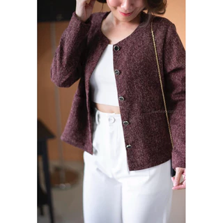 ms.cloudycotton - Miya Tweed Blazer เสื้อคลุมเบลเซอร์ผ้าทวีต ผ้าดี ไม่หนา ไม่แข็ง ใส่ไม่ร้อนค่าา