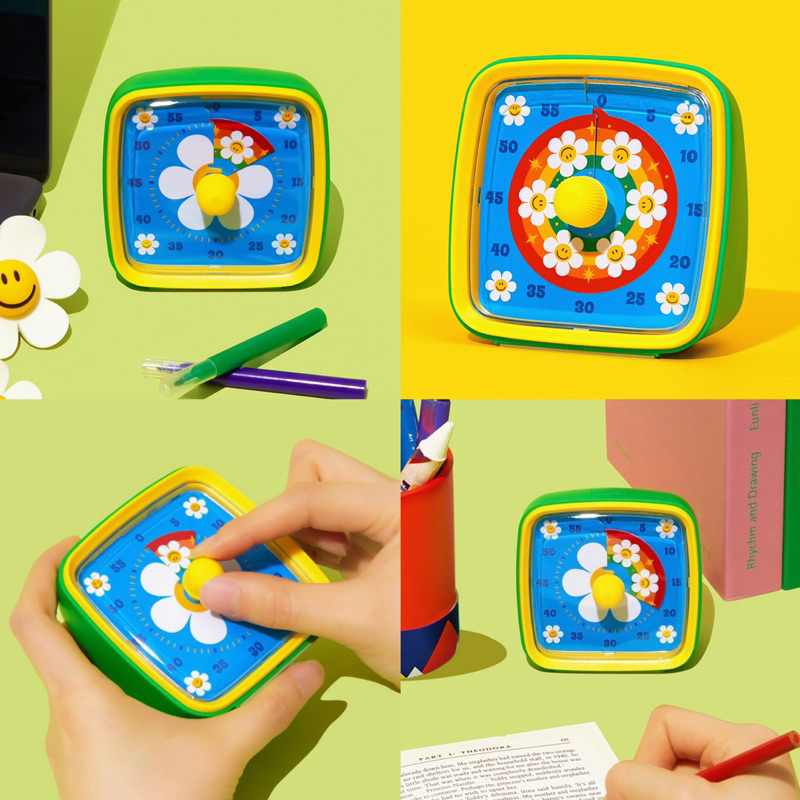 🌈 Wiggle Wiggle ของแท้ 💯 นาฬิกาจับเวลา Smile We Love โพโมโดโร่ Pomodoro ตั้งเวลา จับสมาธิ พร็อบน่ารักๆ 35017