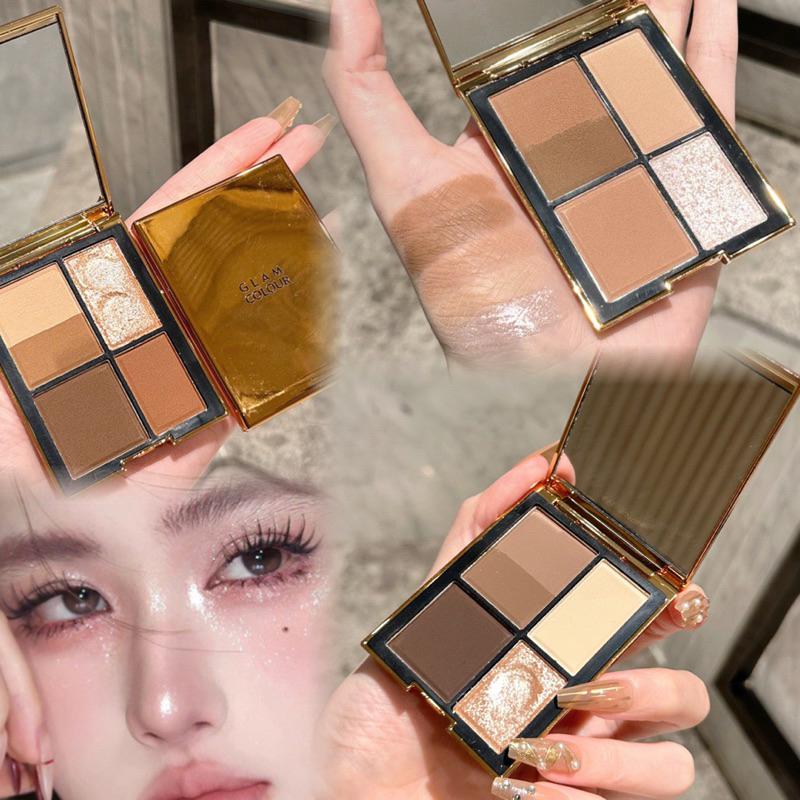 GLAMCOLOUR พาเลทอายแชโดว์ อายแชโดว์ตลับทอง สีสวย สีชัด ติดทน