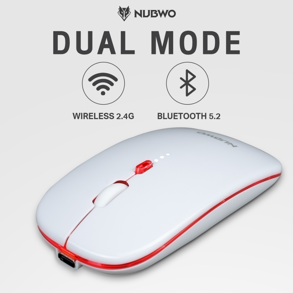 [สินค้ารับประกัน 1 ปี] Nubwo NMD-07 Mouse Dual Mode Wireless Bluetooth เมาส์ไร้สาย เสียงเงียบ ไวเลสบลูทูธ ขนาดกะทันรัด
