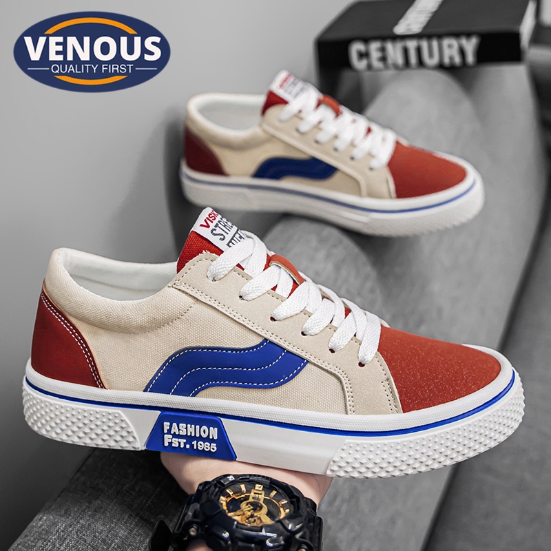 【Venous】 2025 รองเท้าผ้าใบสำหรับผู้ชายแบบเกาหลีแท้ รองเท้าผ้าใบผู้ชายแบบตัดต่ำ รองเท้าผ้าใบผู้ชายแบบสบาย ๆ กีฬา