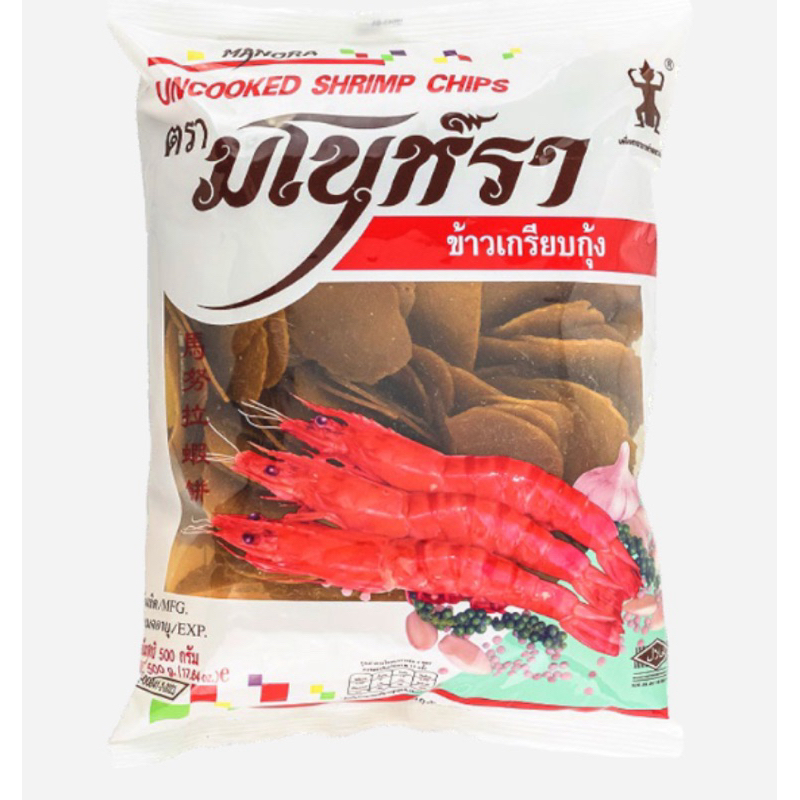ข้าวเกรียบดิบ รสกุ้ง ตรามโนห์รา 500 g.