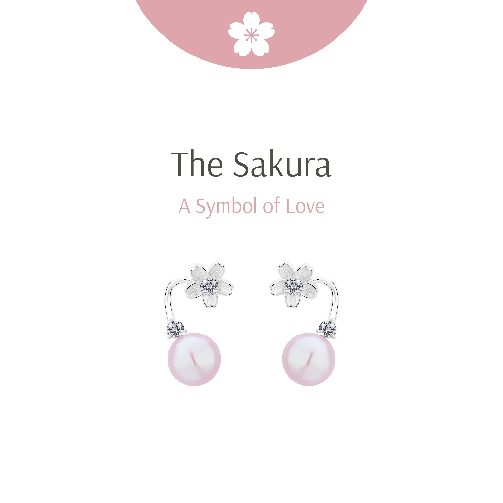 Ravipa | Sakura and Pink Pearl Earrings - ต่างหู