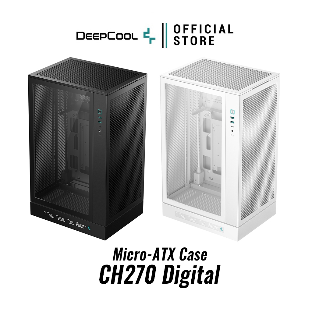 เคสคอมพิวเตอร์ DEEPCOOL - PC CASE M-ATX CH270 DIGITAL / CH270 DIGITAL WHITE รับประกันสินค้า 1 ปี