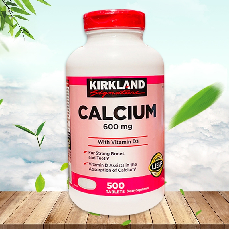 (Exp.02/2028)Kirkland Signature Calcium 600 mg. with Vitamin D3, 500 Tablets