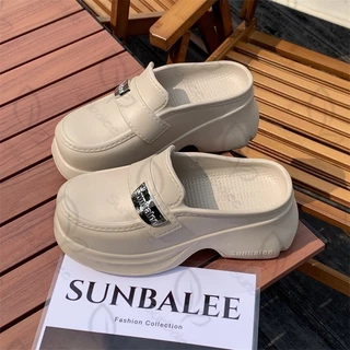 รองเท้าคัชชู หุ้มส้น รองเท้าใส่ทำงาน รองเท้าผู้หญิงแฟชั่น ส้นหนา 8 เซน เสริมส้น งานEVA SHO-SUNG308