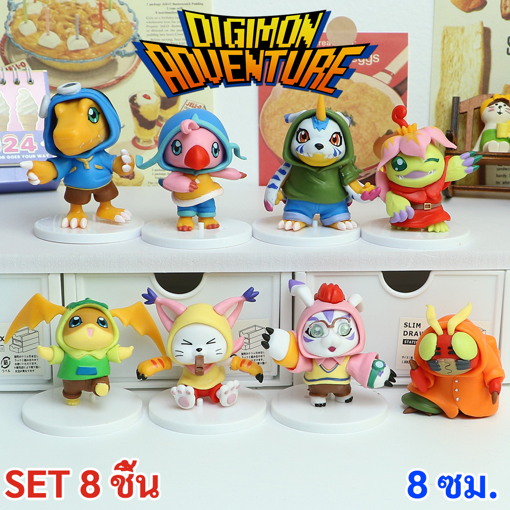 (SET 8 ชิ้น)"ฟิกเกอร์สะสม PVC ดิจิมอนแอดเวนเจอร์ ตัวละครดิจิมอนสุดน่ารักและมีสีสัน ขนาด 5.5-8 ซม. คุณภาพสูง เหมาะสำหรับแ