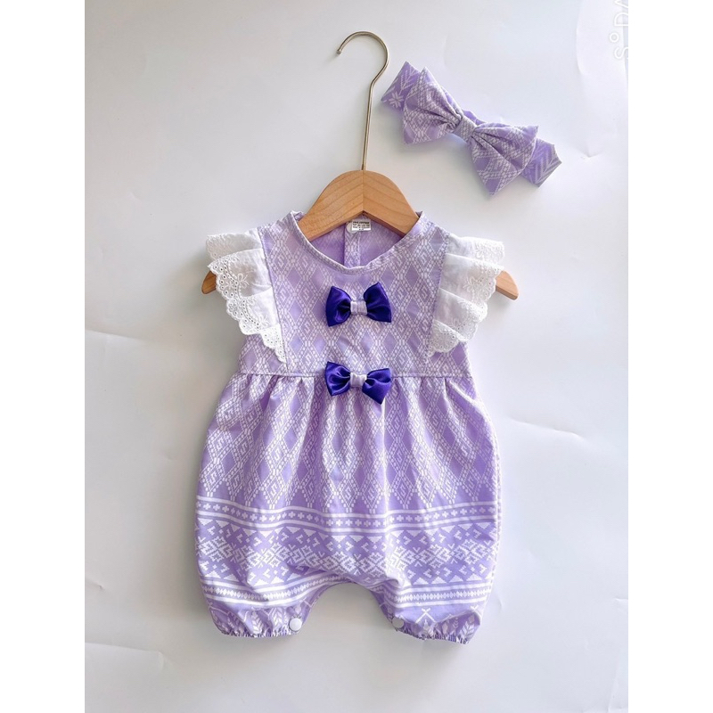 New พร้อมส่ง ชุดบอดี้สูท ลายไทย สำหรับเด็กผู้หญิง ใส่ลอยกระทง สงกรานต์ ปีใหม่ ทำบุญบ้าน ทำบุญกฐิน ผ้าป่า