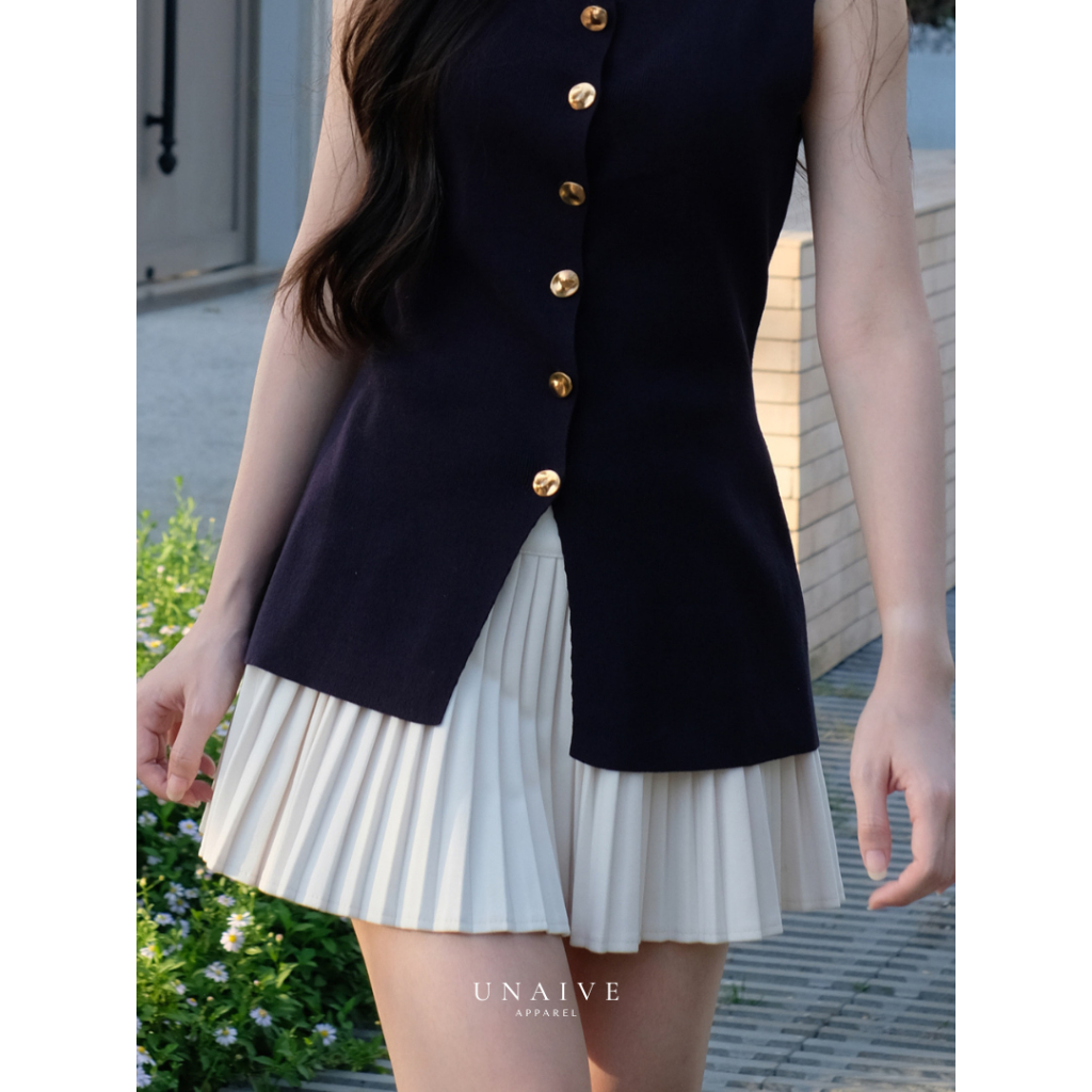 [UNAIVE] Aristocrat Skirt กระโปรงพลีต จีบถี่ มีซับใน ขอบเรียบทำให้เอวไม่ดูหนา ผ้าอย่างดี