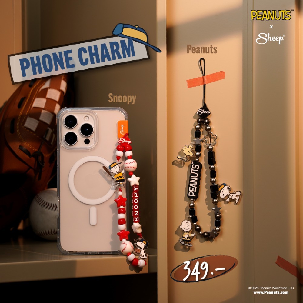 [Strap PEANUTS] PEANUTS x Sheep: Snoopy Collection สายคล้องมือถือ Strap Phone Charm ลายสนูปปี้ ที่ห้อยโทรศัพท์ Peanuts