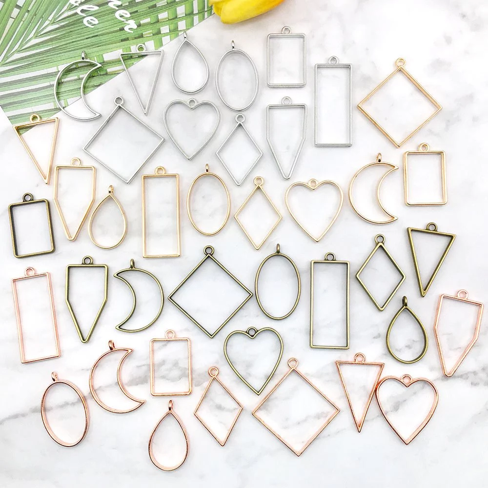 จี้โลหะ จี้22สีทอง จี้สีเงินกรอบจี้ผสมเรซิ่น จี้ห้อยคอ DIY
