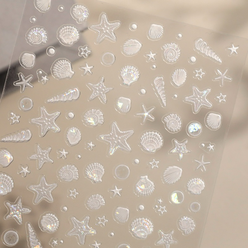 สติกเกอร์5D กุ้ง หอย ปู ปลาทะเล สติกเกอร์ติดหน้าเล็บ สินค้าพร้อมส่ง
