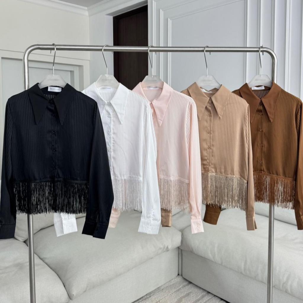 PTSH461 เสื้อเชิ้ตแต่งพู่ระบายPREMIUM SHIRT PROMTHONG