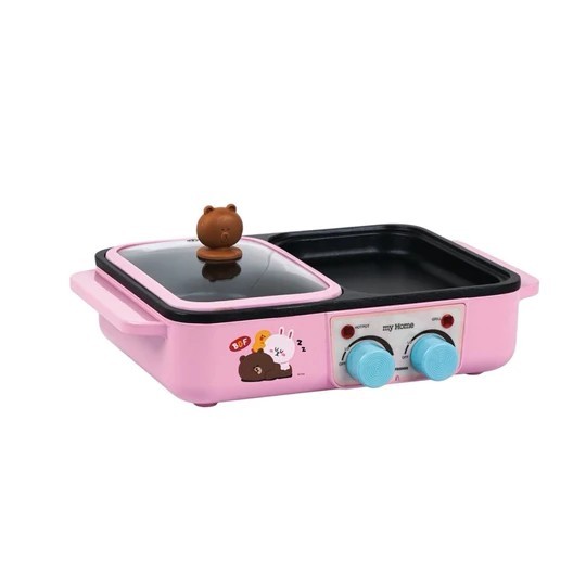 MY HOME เตาย่างพร้อมหม้อต้มชาบู Non Stick SK-3003 LINE FRIENDS ลิขสิทธิ์แท้ กำลังไฟ 1,300 วัตต์