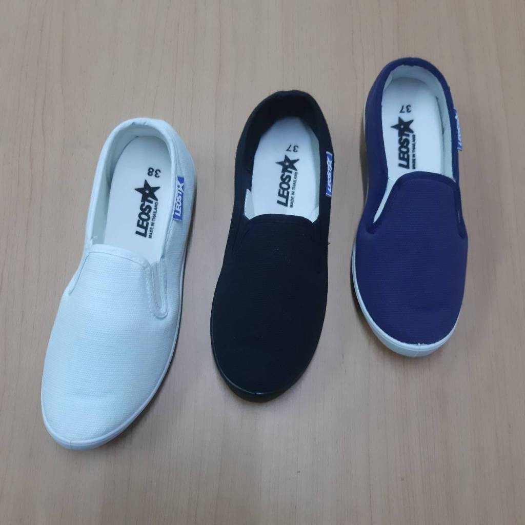 รองเท้าผ้าใบลีโอ109  แบบสวมรองเท้าคนไทย ใส่สบาย นุ่ม ไม่หนักเท้าไซส์ 35-43