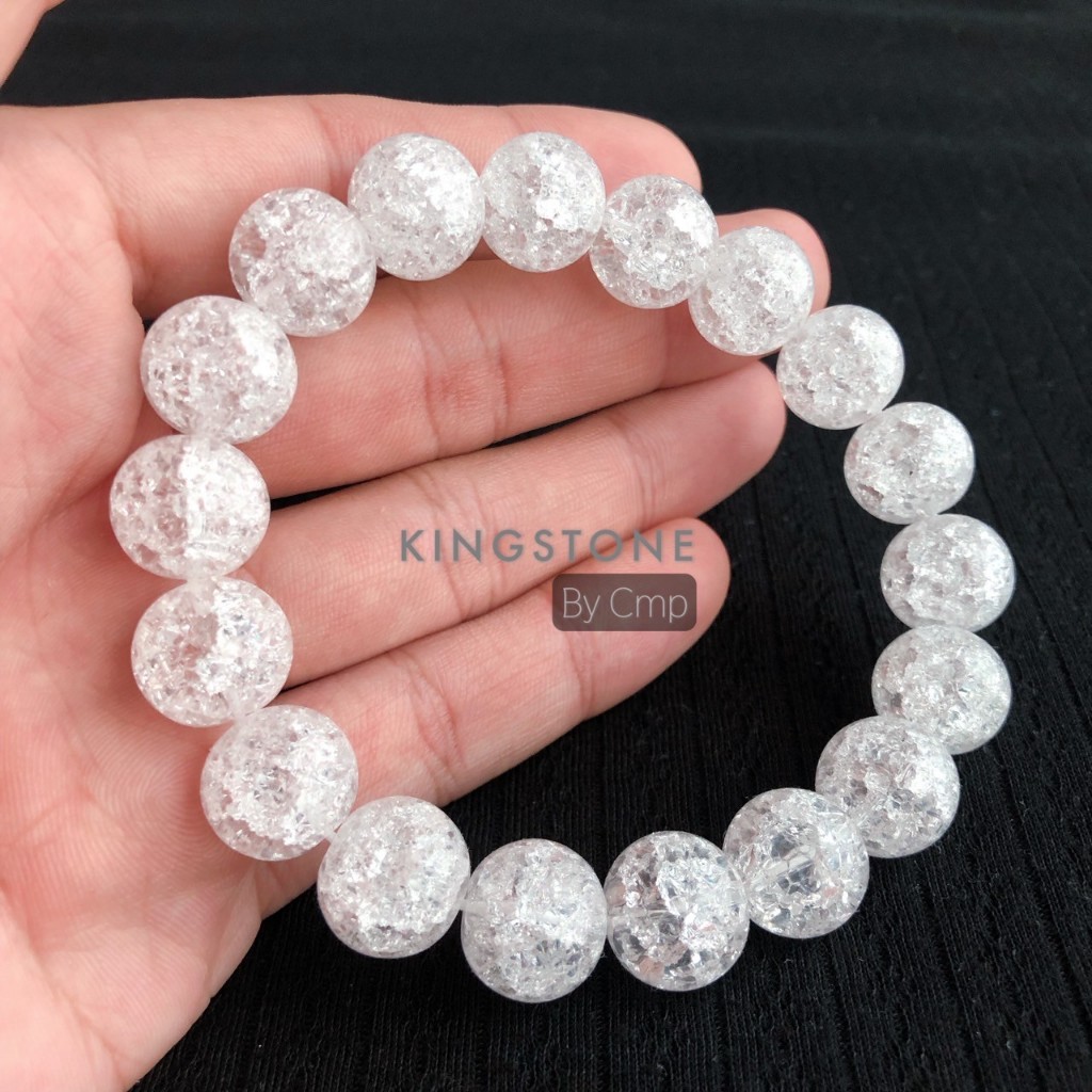ICE QUARTZ เกล็ดหิมะ ช่วยในการปรับพลังงานในร่างกายให้สมดุล ขจัดพลังงานด้านลบออกจากร่างกาย ขนาด 8 10 12 14 มม.