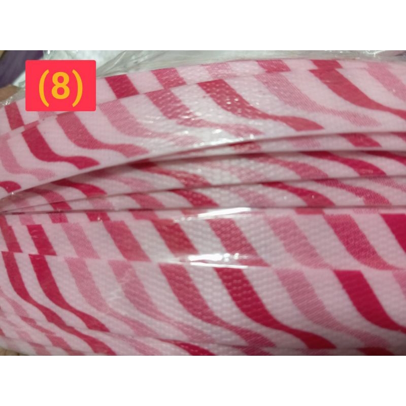 *ลูกโจ้*เส้นพลาสติกพิมพ์ลาย.ขนาด15มิลมัดละครึ่งกก.No.1-100