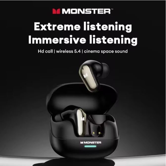 Monster MQT52 หูฟังบลูทูธไร้สาย 5.4 HD Calls คุณภาพเสียงไฮไฟ ลดเสียงรบกวน หูฟังสายเกม