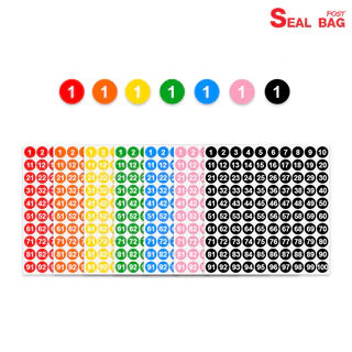 สติ๊กเกอร์ตัวเลข 1-100 ขนาด 1cm แผ่นละ 100 ดวง ถูกที่สุด