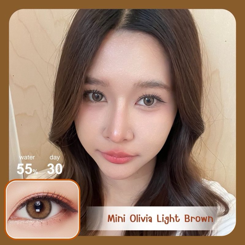 คอนแทคเลนส์ Mini Olivia (Kitty Kawaii)🌷Brown / Light Brown / Green /Gray ขนาดมินิ🔥ลายฮิต ขายดีมาก