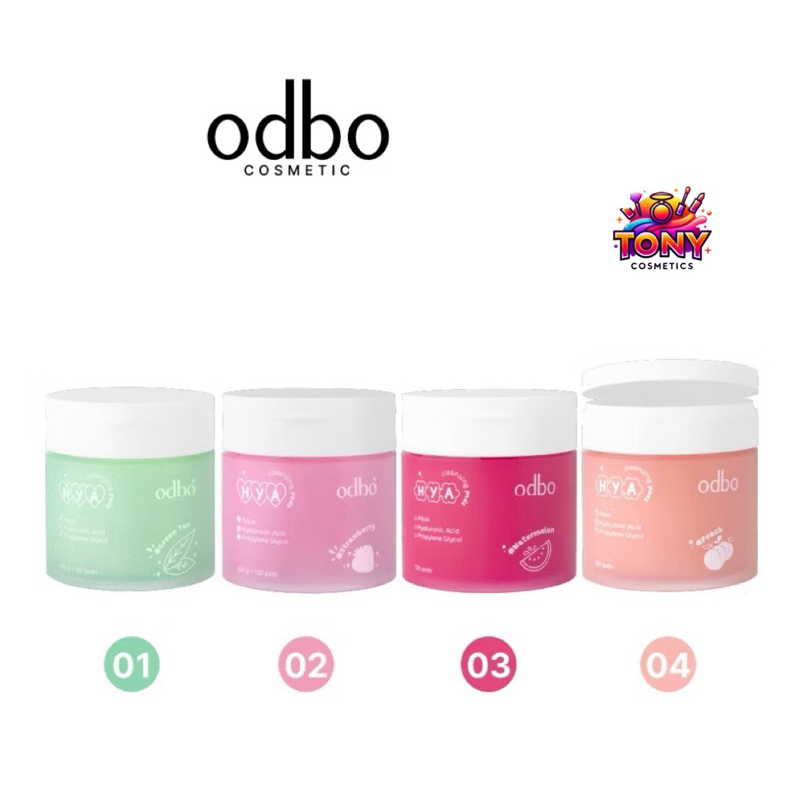 ODBO HYA 2 in 1 CLEANSING PADS โอดีบีโอคลีนซิ่งแพด เช็ดผิวสะอาดใสในแผ่นเดียว บรรจุ 120 แผ่น ODR03