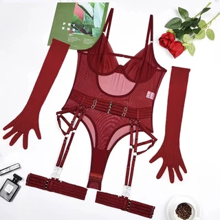 SUPER SEXY ชุดบอดี้สูทเว้าสูง ชุดบอดี้สูท ชุดสาวอวบ 🍓 มีไซต์ M-5XL นน 40-100 KG สายปรับได้ มีการ์เตอร์ขา M-1165