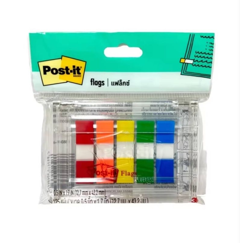 Post it Flag 0.5x1.7"5 โพสต์อิท แฟล็กซ์ 683-5C 5 สี ในกล่อง