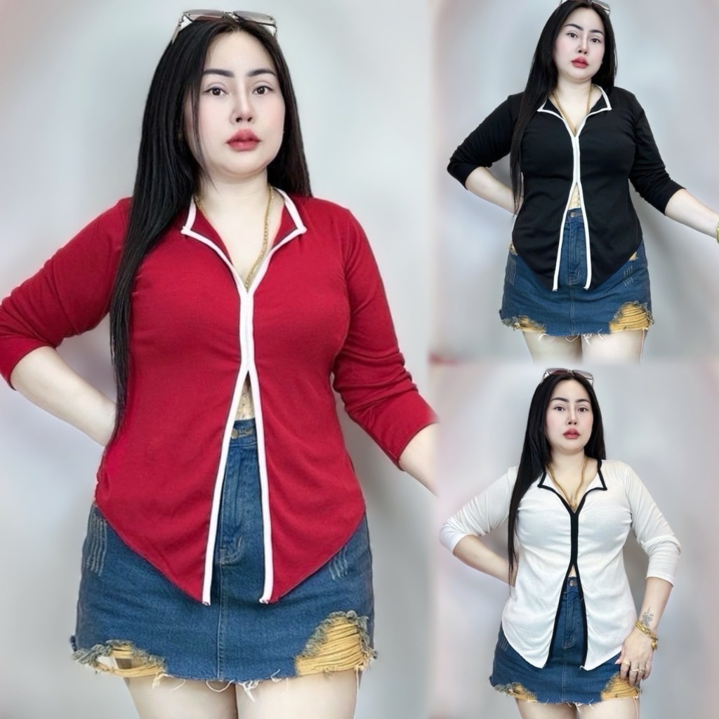 เสื้อสาวอวบ POR อก38-44 ยาว27 เรียบหรู **รุ่น ดาวิ**