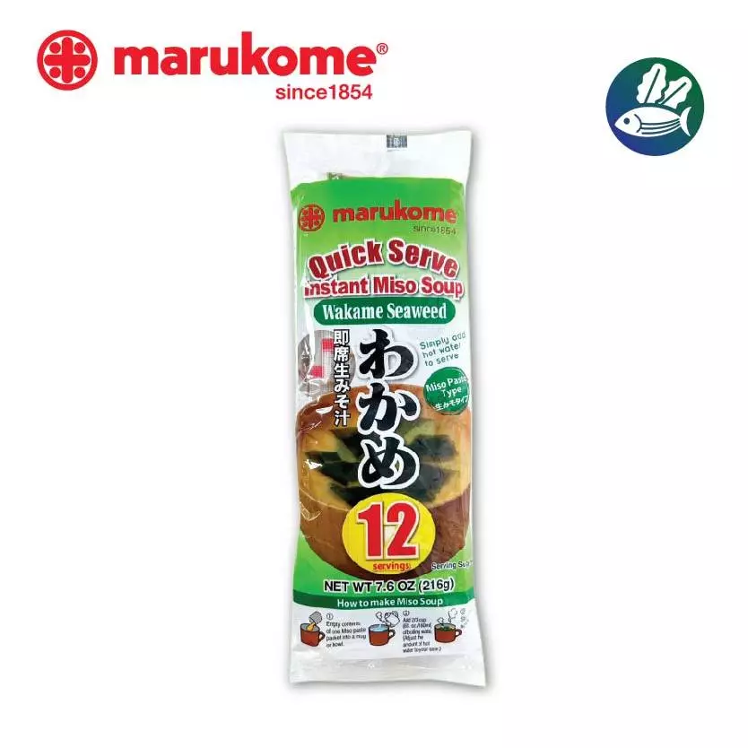 MARUKOME ซุปมิโซะกึ่งสำเร็จรูป ผสมสาหร่ายวากาเมะ 12 ซอง