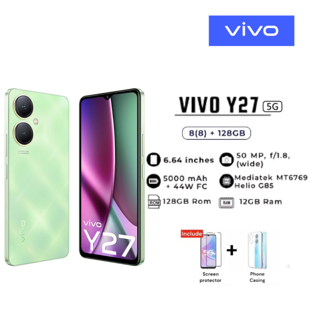 VIVO Y27 5G - โทรศัพท์แรง RAM 6GB/ROM 128GB จอ 6.64 นิ้ว แบตทน กล้องชัด 50MP