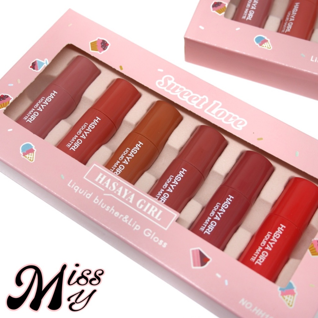 {เซต} HASAYA GIRL Sweet Love Matte LipGloss ลิปกลอสเนื้อแมทต์ เรียบเนียน เบาสบายริมฝีปาก no.HH1032