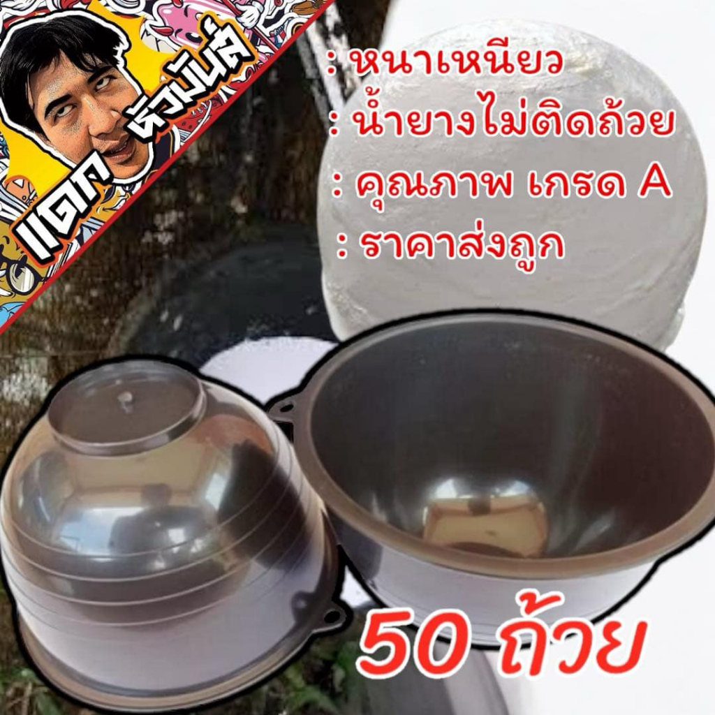 สวยตรงปก ขายดี เหนียว ทนทาน ถ้วยรองน้ำยาง (แพด 50 ใบ) จอกยาง อย่างดี ราคาถูก เกรดA  มี 3 ขนาด  น้ำยางไม่ติดถ้วย