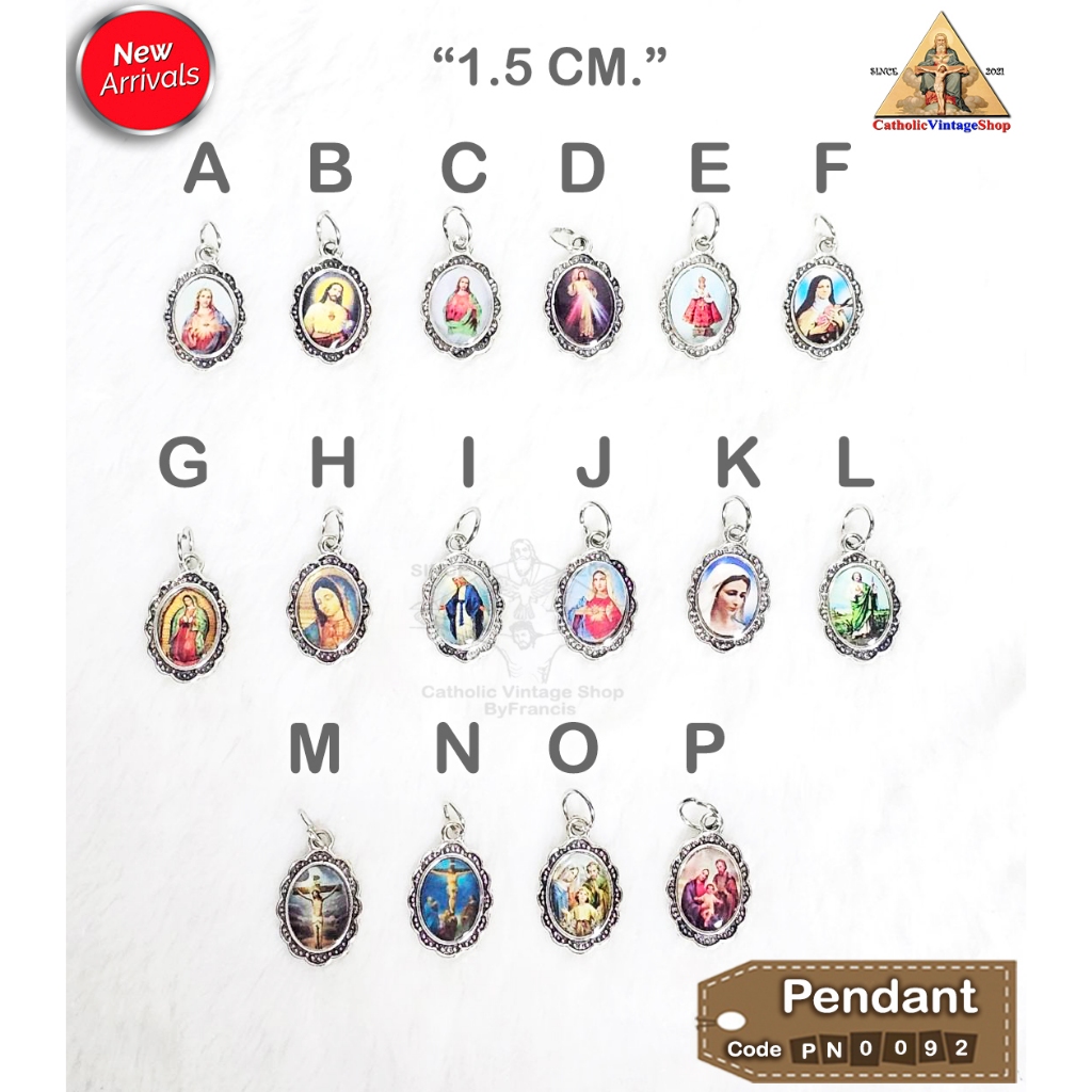 จี้สร้อยพระเยซู พระแม่มารีย์ นักบุญ จี้โลหะ คาทอลิก Catholic Jesus Pendant Mary #PN0092