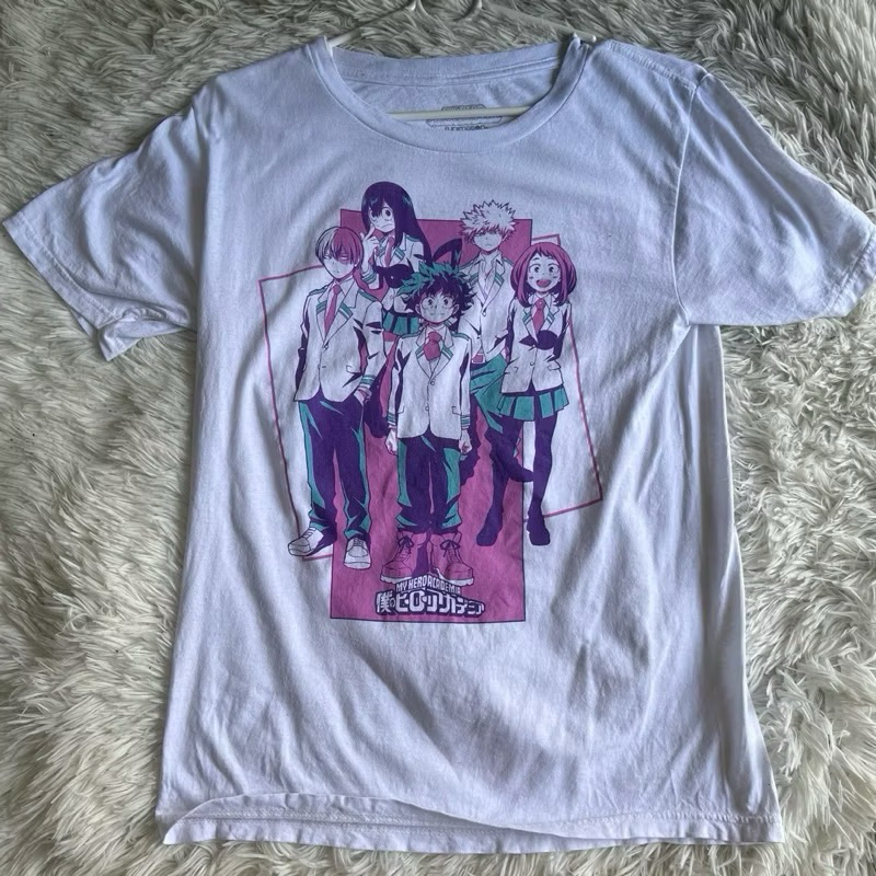 เสื้อ My Hero Academia Blue & Purple Group Boyfriend Fit Girls T-Shirt ของแท้100%