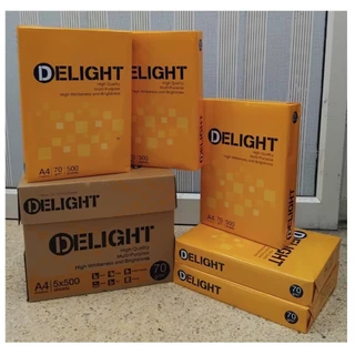 (ยกลัง)!! กระดาษถ่ายเอกสาร Delight ดีไลท์ ขนาด A4 70 แกรม ( จำนวน 1 ลัง/5รีม)